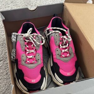 Balenciaga Pink and Black Women's Sneakers